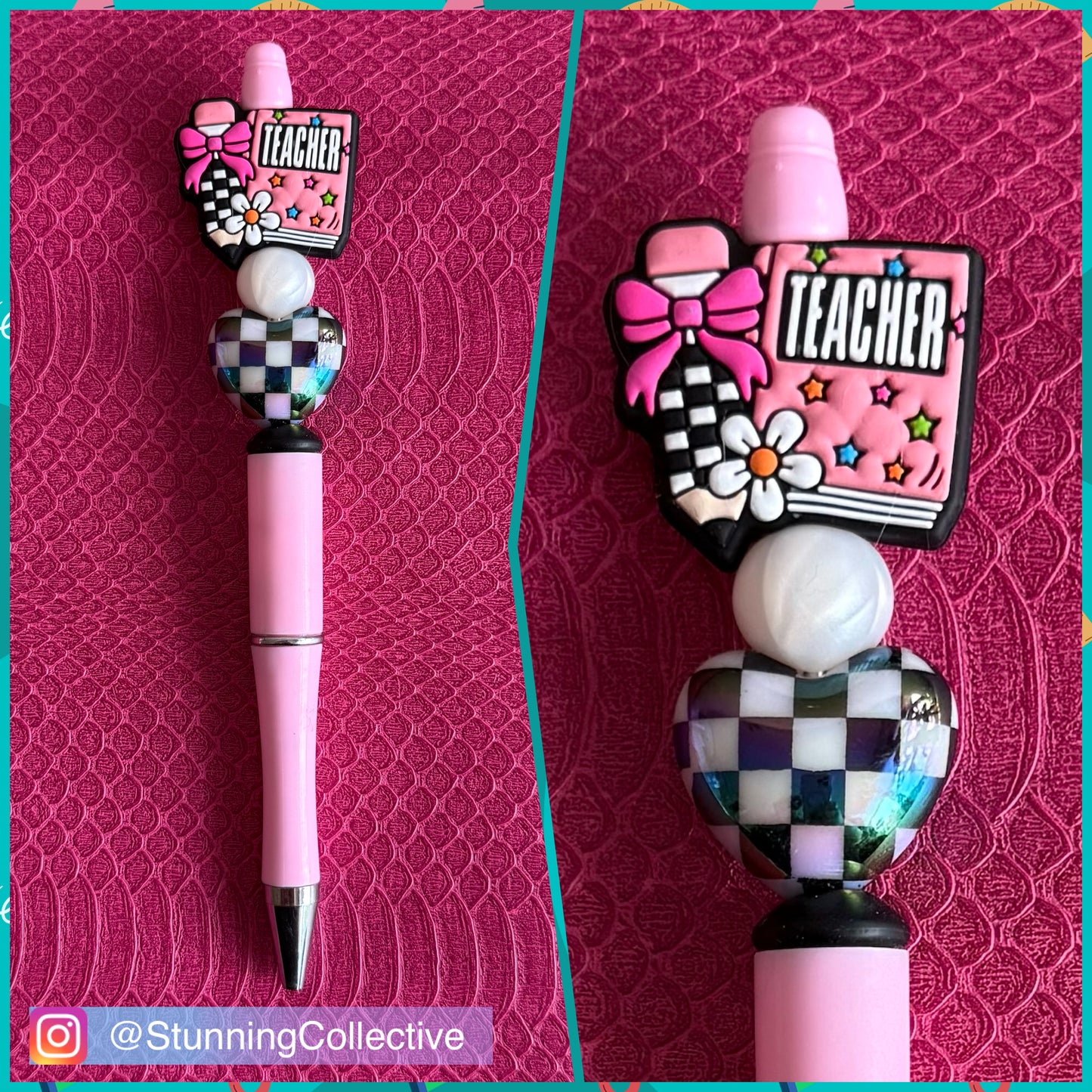 Checkered Teacher Pen