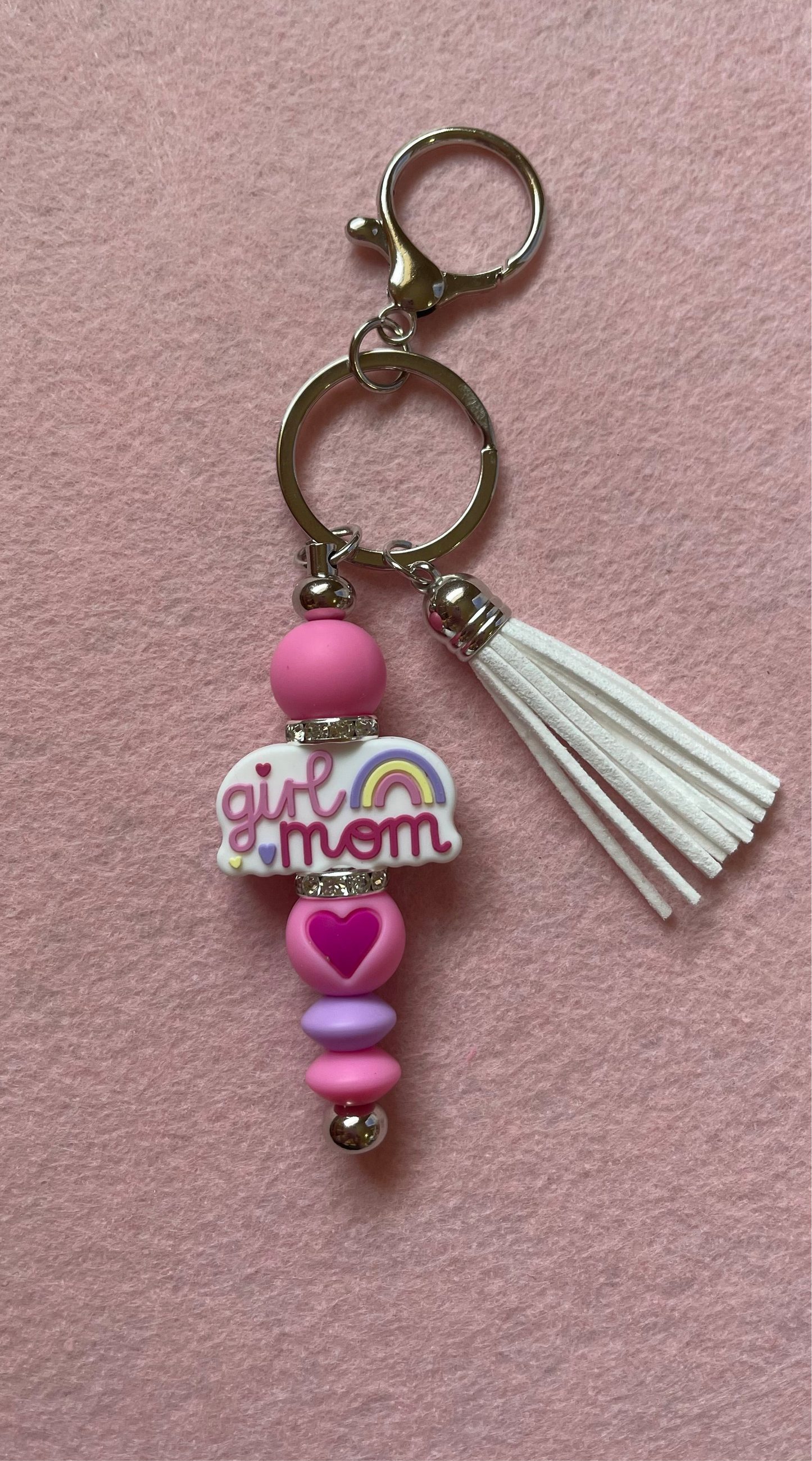 Girl Mom Keychain
