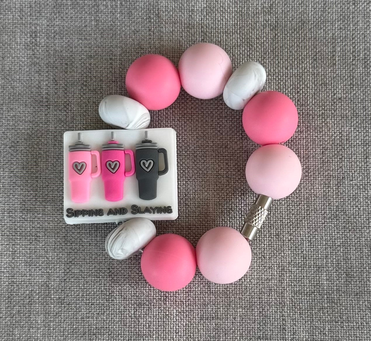 Sipping and Slaying Tumbler Handle Charm