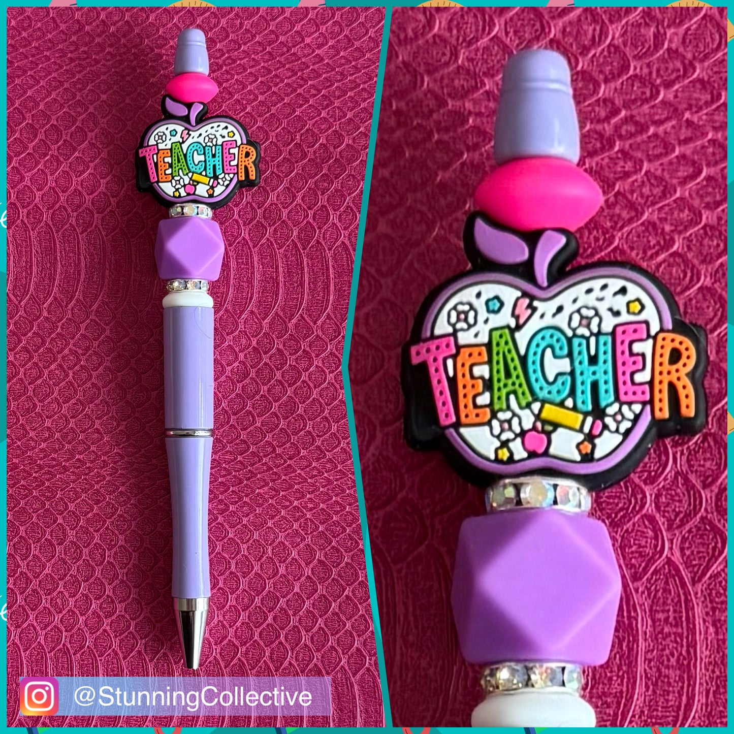 Purple Teacher Apple Pen