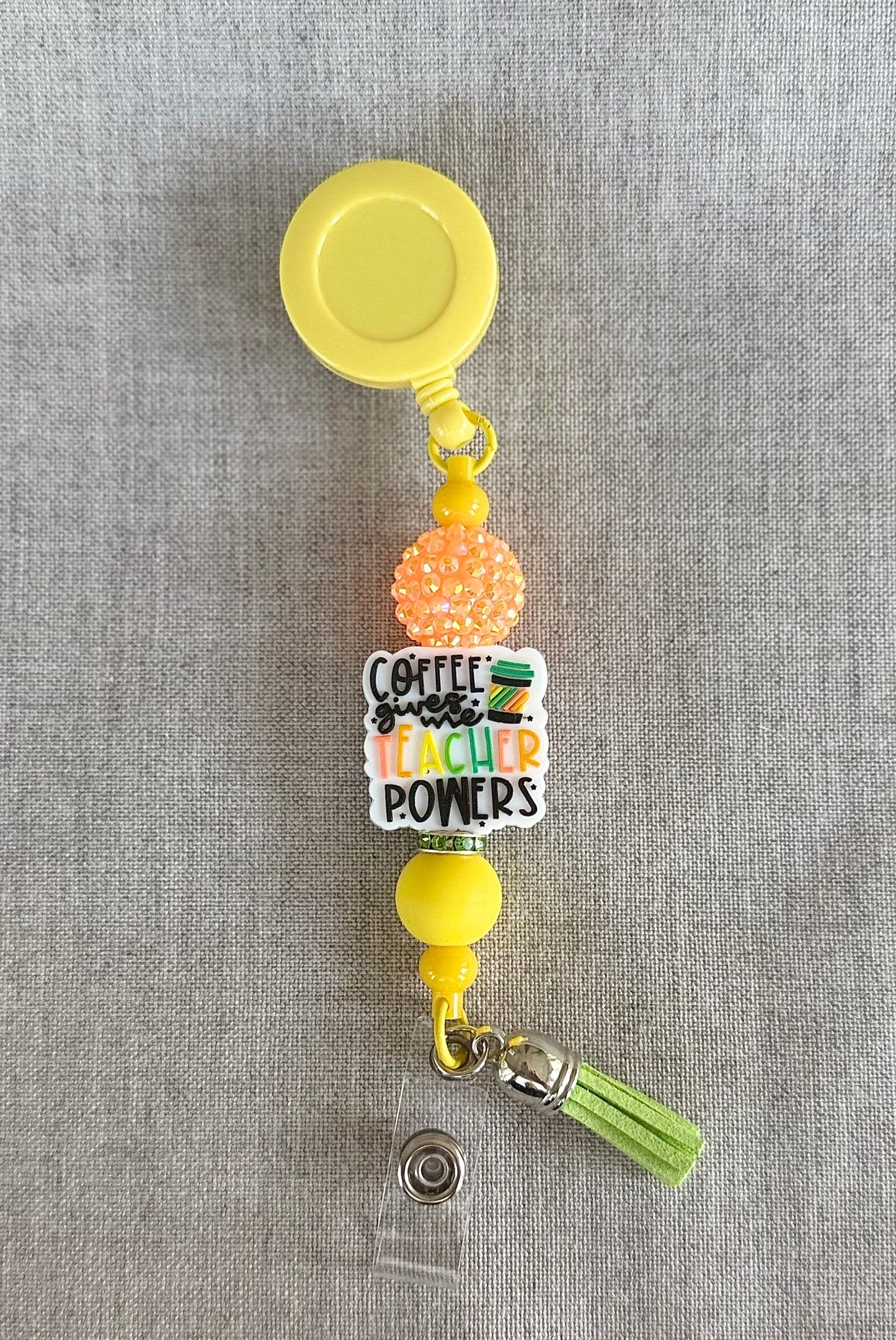 Coffee Gives Me Teacher Powers Badge Reel