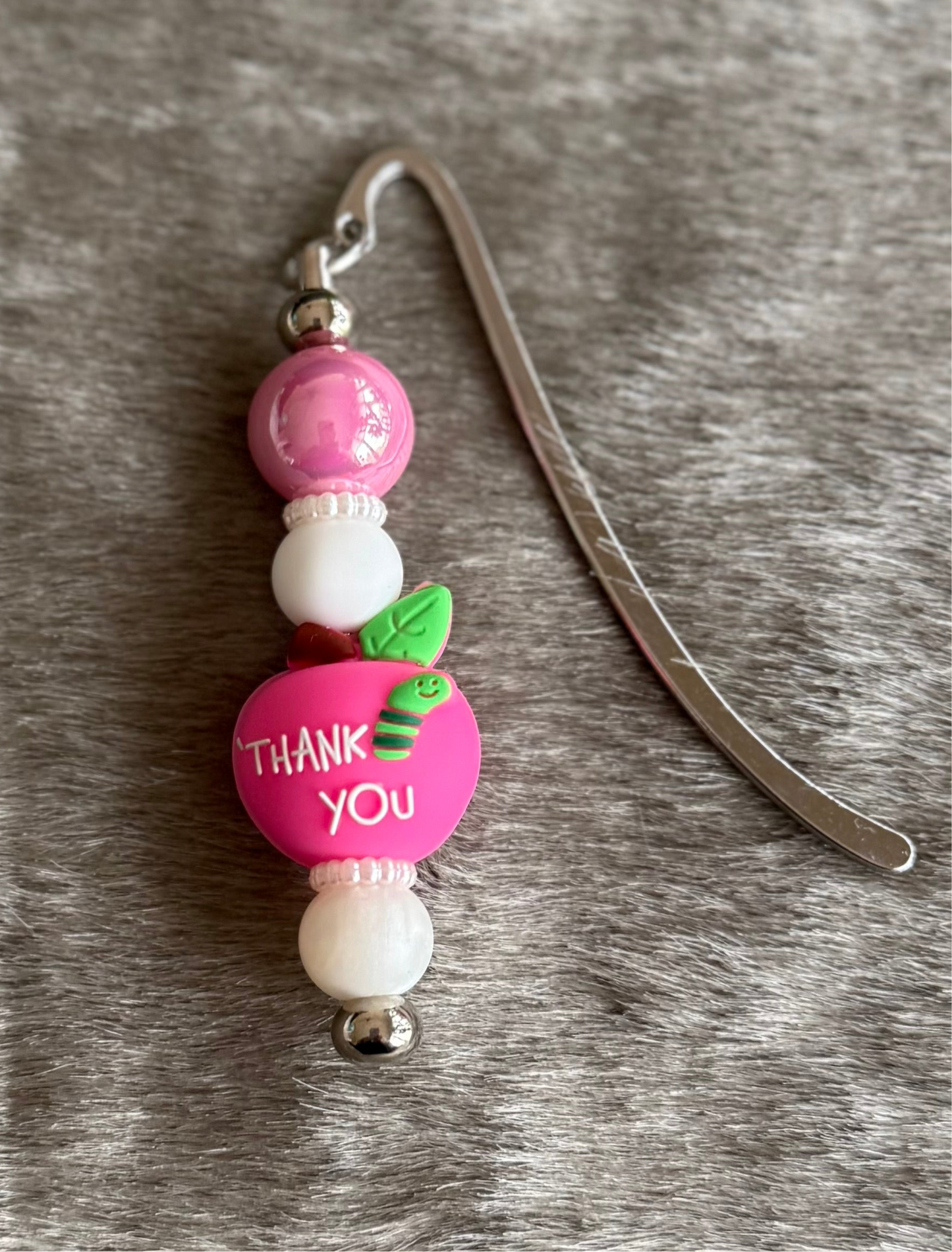 Teacher Pink Apple Bookmark