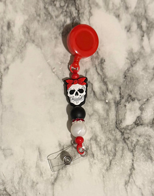 Skull w/ Bandana Badge Reel