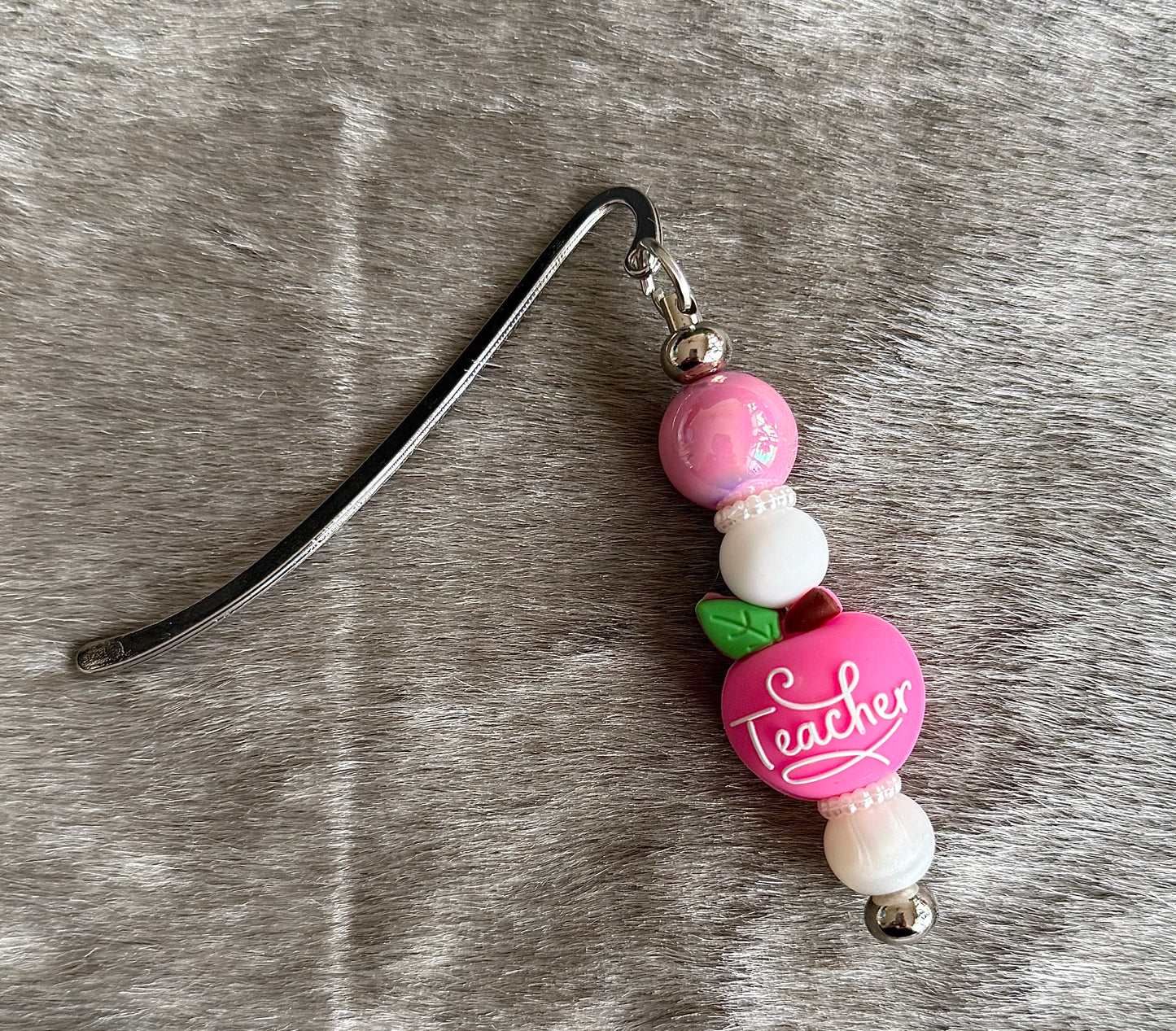Teacher Pink Apple Bookmark