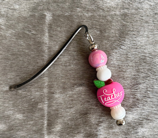 Teacher Pink Apple Bookmark