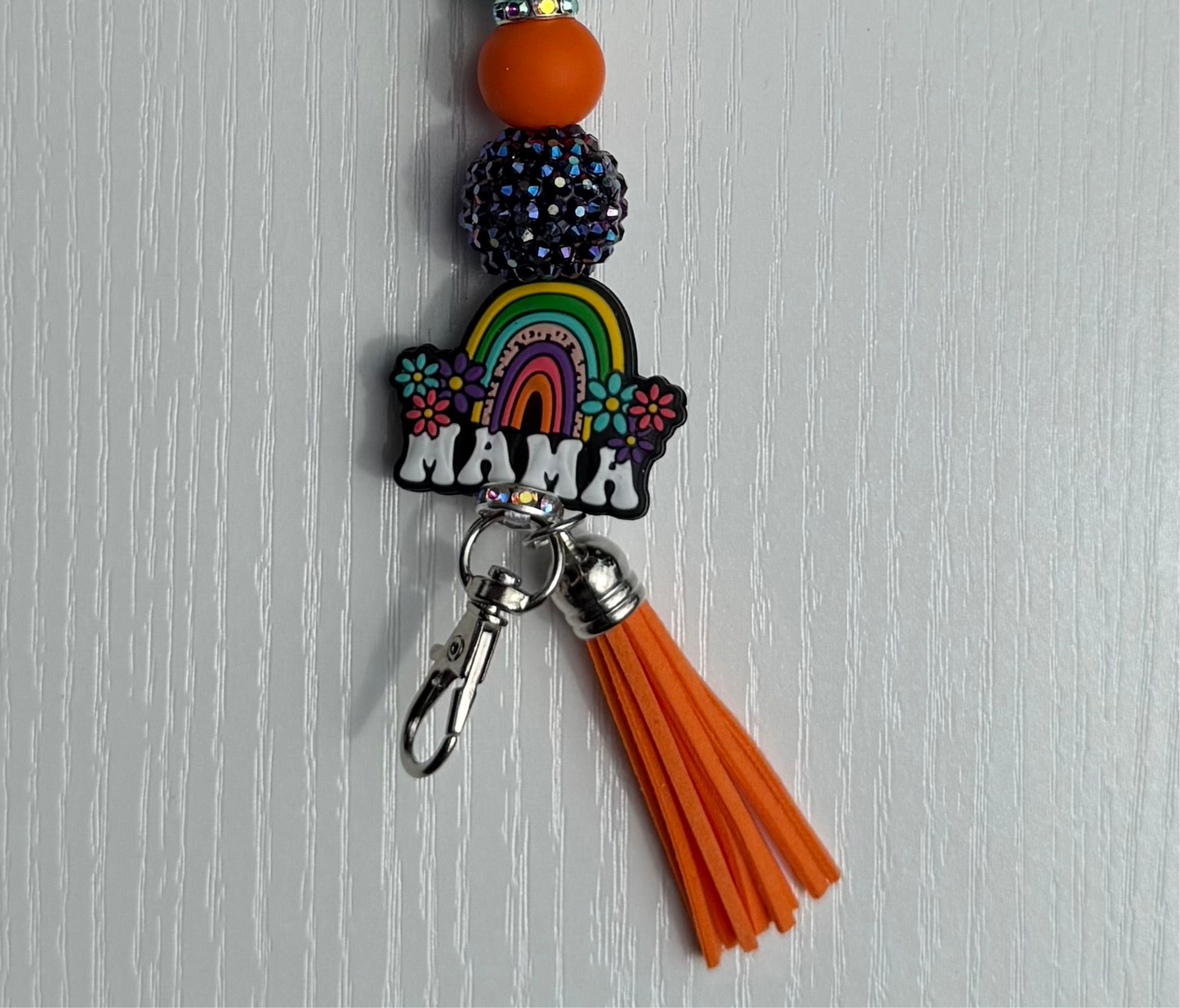 Rainbow Mama Wristlet Keychain