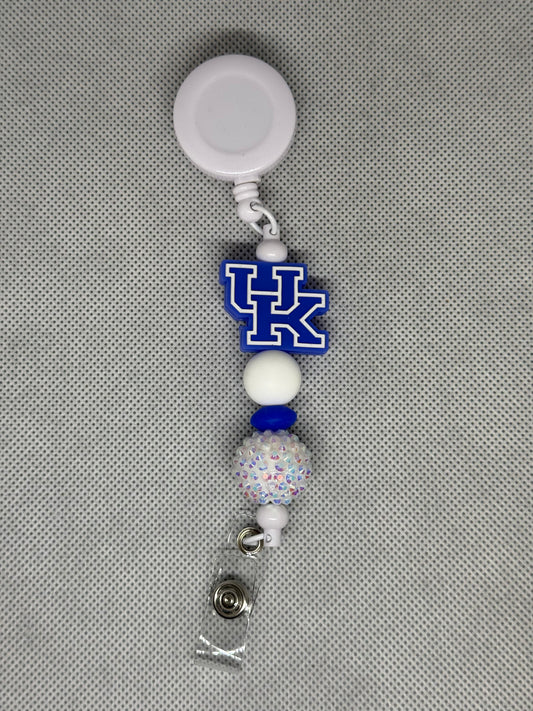 Blue & White Kentucky School Badge Reel