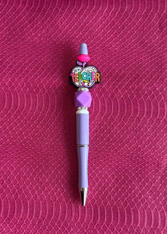 Purple Teacher Apple Pen