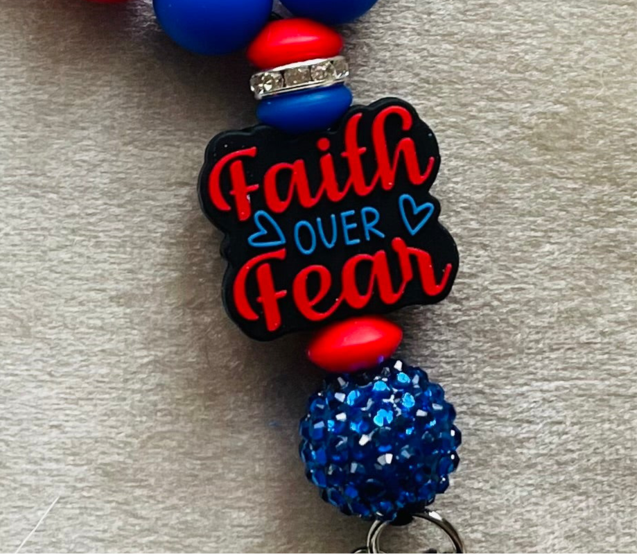 Faith Over Fear Wristlet Keychain