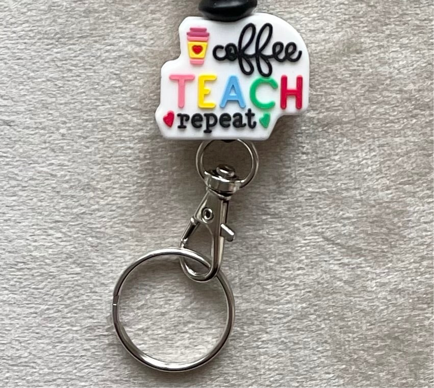 Coffee, Teach, Repeat Wristlet