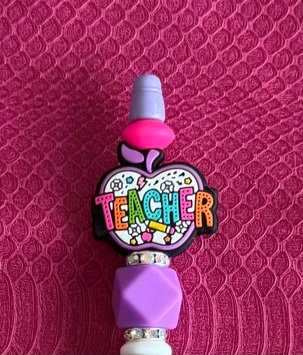 Purple Teacher Apple Pen