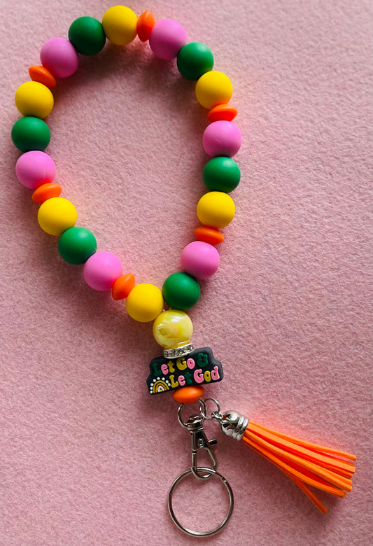 Let Go and Let God Wristlet Keychain